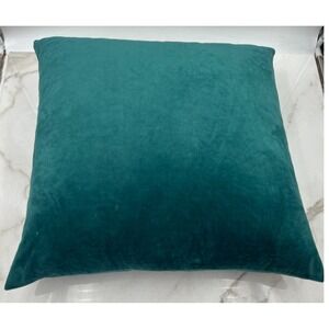 Callisto Home Teal Velvet Throw Pillow Square Accent Down Filled Pillow Pair